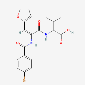 2-[(2E)-2-[(4-Bromophenyl)formamido]-3-(furan-2-YL)prop-2-enamido]-3-methylbutanoic acid