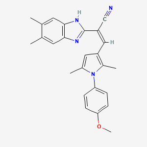 (2Z)-2-(5,6-dimethyl-1H-benzimidazol-2-yl)-3-[1-(4-methoxyphenyl)-2,5-dimethyl-1H-pyrrol-3-yl]prop-2-enenitrile