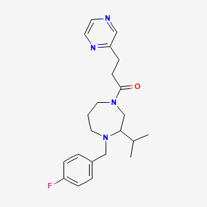 1-(4-fluorobenzyl)-2-isopropyl-4-[3-(2-pyrazinyl)propanoyl]-1,4-diazepane