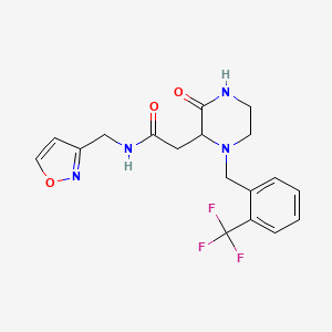 N-(3-isoxazolylmethyl)-2-{3-oxo-1-[2-(trifluoromethyl)benzyl]-2-piperazinyl}acetamide