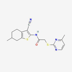 N-(3-CYANO-6-METHYL-4,5,6,7-TETRAHYDRO-1-BENZOTHIOPHEN-2-YL)-2-[(4-METHYL-2-PYRIMIDINYL)SULFANYL]ACETAMIDE