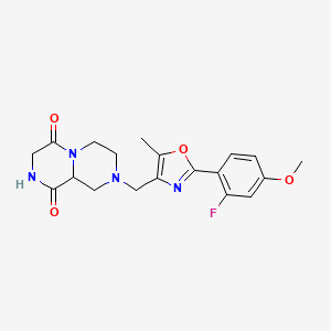 molecular formula C19H21FN4O4 B5360119 8-{[2-(2-fluoro-4-methoxyphenyl)-5-methyl-1,3-oxazol-4-yl]methyl}tetrahydro-2H-pyrazino[1,2-a]pyrazine-1,4(3H,6H)-dione 