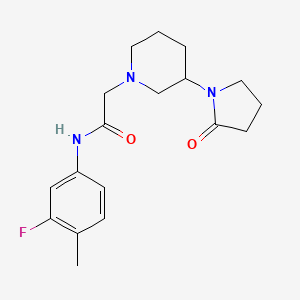 N-(3-fluoro-4-methylphenyl)-2-[3-(2-oxopyrrolidin-1-yl)piperidin-1-yl]acetamide