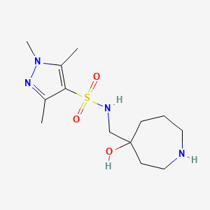 N-[(4-hydroxy-4-azepanyl)methyl]-1,3,5-trimethyl-1H-pyrazole-4-sulfonamide hydrochloride