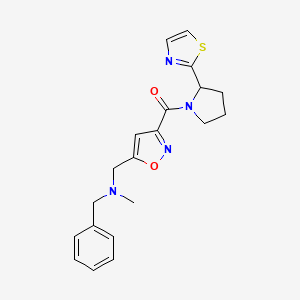 molecular formula C20H22N4O2S B5360187 [5-[[Benzyl(methyl)amino]methyl]-1,2-oxazol-3-yl]-[2-(1,3-thiazol-2-yl)pyrrolidin-1-yl]methanone 