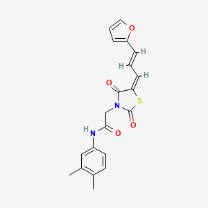 molecular formula C20H18N2O4S B5360208 N-(3,4-dimethylphenyl)-2-{5-[3-(2-furyl)-2-propen-1-ylidene]-2,4-dioxo-1,3-thiazolidin-3-yl}acetamide 