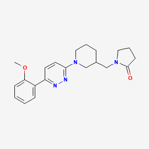 molecular formula C21H26N4O2 B5360213 1-({1-[6-(2-methoxyphenyl)pyridazin-3-yl]piperidin-3-yl}methyl)pyrrolidin-2-one 