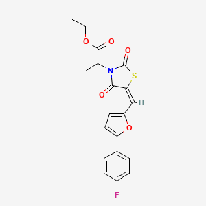 ethyl 2-[(5E)-5-[[5-(4-fluorophenyl)furan-2-yl]methylidene]-2,4-dioxo-1,3-thiazolidin-3-yl]propanoate