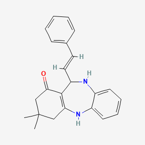 molecular formula C23H24N2O B5360248 3,3-DIMETHYL-11-[(E)-2-PHENYL-1-ETHENYL]-2,3,4,5,10,11-HEXAHYDRO-1H-DIBENZO[B,E][1,4]DIAZEPIN-1-ONE 