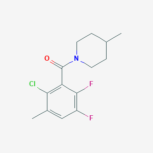 molecular formula C14H16ClF2NO B5360252 1-(2-chloro-5,6-difluoro-3-methylbenzoyl)-4-methylpiperidine 