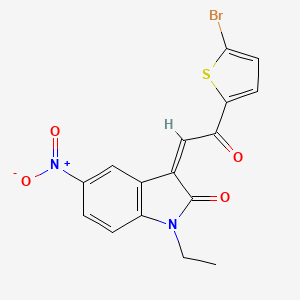 3-[2-(5-bromo-2-thienyl)-2-oxoethylidene]-1-ethyl-5-nitro-1,3-dihydro-2H-indol-2-one