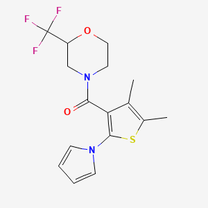 molecular formula C16H17F3N2O2S B5360296 4-{[4,5-dimethyl-2-(1H-pyrrol-1-yl)-3-thienyl]carbonyl}-2-(trifluoromethyl)morpholine 