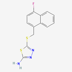 molecular formula C13H10FN3S2 B5360320 5-{[(4-fluoro-1-naphthyl)methyl]sulfanyl}-1,3,4-thiadiazol-2-amine 