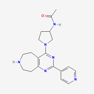 molecular formula C19H24N6O B5360339 N-{1-[2-(4-pyridinyl)-6,7,8,9-tetrahydro-5H-pyrimido[4,5-d]azepin-4-yl]-3-pyrrolidinyl}acetamide hydrochloride 