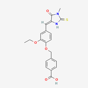 4-({2-ethoxy-4-[(Z)-(1-methyl-5-oxo-2-thioxoimidazolidin-4-ylidene)methyl]phenoxy}methyl)benzoic acid