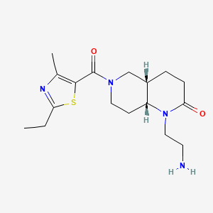 molecular formula C17H26N4O2S B5360387 rel-(4aS,8aR)-1-(2-aminoethyl)-6-[(2-ethyl-4-methyl-1,3-thiazol-5-yl)carbonyl]octahydro-1,6-naphthyridin-2(1H)-one hydrochloride 