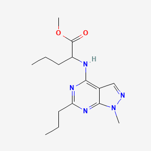 molecular formula C15H23N5O2 B5360388 methyl N-(1-methyl-6-propyl-1H-pyrazolo[3,4-d]pyrimidin-4-yl)norvalinate 