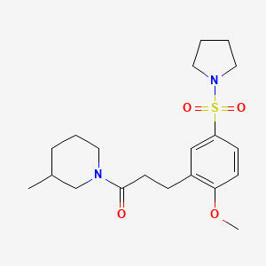 1-{3-[2-methoxy-5-(1-pyrrolidinylsulfonyl)phenyl]propanoyl}-3-methylpiperidine