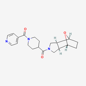 molecular formula C20H25N3O3 B5360408 (1R*,2R*,6S*,7S*)-4-[(1-isonicotinoyl-4-piperidinyl)carbonyl]-10-oxa-4-azatricyclo[5.2.1.0~2,6~]decane 