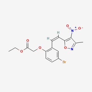 ethyl 2-[4-bromo-2-[(Z)-2-(3-methyl-4-nitro-1,2-oxazol-5-yl)ethenyl]phenoxy]acetate