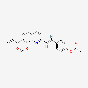 molecular formula C24H21NO4 B5360423 4-{2-[8-(acetyloxy)-7-allyl-2-quinolinyl]vinyl}phenyl acetate 