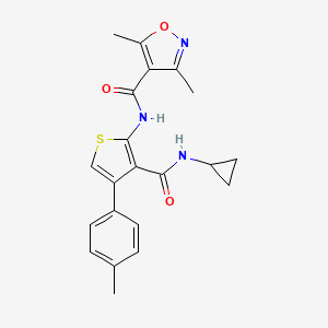 molecular formula C21H21N3O3S B5360439 N-[3-(CYCLOPROPYLCARBAMOYL)-4-(4-METHYLPHENYL)-2-THIENYL]-3,5-DIMETHYL-4-ISOXAZOLECARBOXAMIDE 