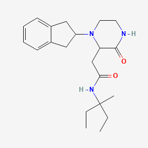 2-[1-(2,3-dihydro-1H-inden-2-yl)-3-oxo-2-piperazinyl]-N-(1-ethyl-1-methylpropyl)acetamide