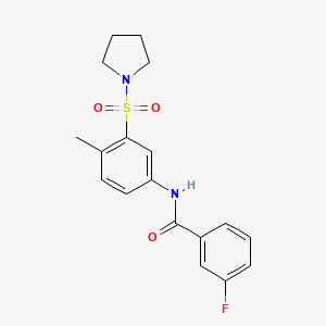 3-fluoro-N-[4-methyl-3-(1-pyrrolidinylsulfonyl)phenyl]benzamide