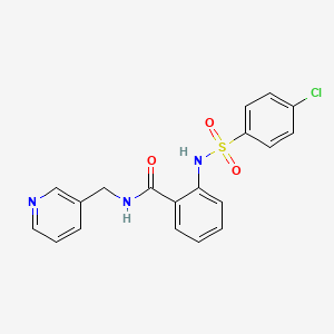 molecular formula C19H16ClN3O3S B5360495 2-{[(4-chlorophenyl)sulfonyl]amino}-N-(3-pyridinylmethyl)benzamide 