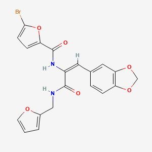 N-[(E)-1-(1,3-benzodioxol-5-yl)-3-(furan-2-ylmethylamino)-3-oxoprop-1-en-2-yl]-5-bromofuran-2-carboxamide