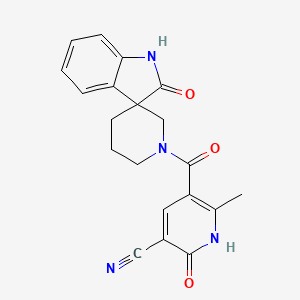 molecular formula C20H18N4O3 B5360565 6-methyl-2-oxo-5-[(2-oxo-1,2-dihydro-1'H-spiro[indole-3,3'-piperidin]-1'-yl)carbonyl]-1,2-dihydropyridine-3-carbonitrile 