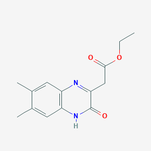 molecular formula C14H16N2O3 B5360567 ethyl (3-hydroxy-6,7-dimethyl-2-quinoxalinyl)acetate 