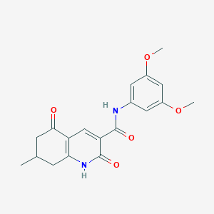 molecular formula C19H20N2O5 B5360571 N-(3,5-dimethoxyphenyl)-7-methyl-2,5-dioxo-1,6,7,8-tetrahydroquinoline-3-carboxamide 