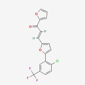 3-{5-[2-chloro-5-(trifluoromethyl)phenyl]-2-furyl}-1-(2-furyl)-2-propen-1-one