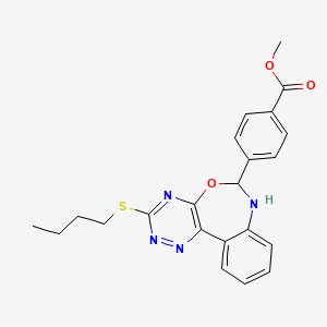 molecular formula C22H22N4O3S B5360605 Methyl 4-[3-(butylsulfanyl)-6,7-dihydro[1,2,4]triazino[5,6-d][3,1]benzoxazepin-6-yl]benzoate 