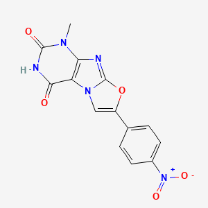 molecular formula C14H9N5O5 B5360608 1-methyl-7-(4-nitrophenyl)[1,3]oxazolo[2,3-f]purine-2,4(1H,3H)-dione 