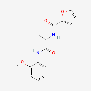 molecular formula C15H16N2O4 B5360627 N-{2-[(2-methoxyphenyl)amino]-1-methyl-2-oxoethyl}-2-furamide 