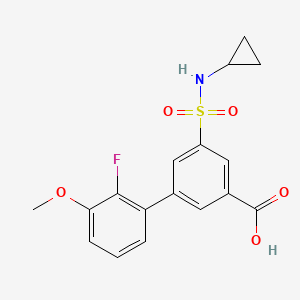 molecular formula C17H16FNO5S B5360635 5-[(cyclopropylamino)sulfonyl]-2'-fluoro-3'-methoxybiphenyl-3-carboxylic acid 