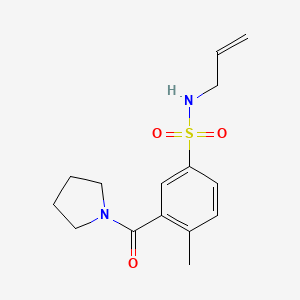 molecular formula C15H20N2O3S B5360656 4-methyl-N-prop-2-enyl-3-(pyrrolidine-1-carbonyl)benzenesulfonamide 