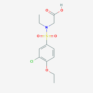 molecular formula C12H16ClNO5S B5360662 N-[(3-chloro-4-ethoxyphenyl)sulfonyl]-N-ethylglycine 