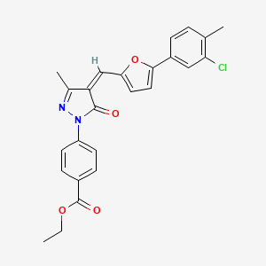 ethyl 4-(4-{[5-(3-chloro-4-methylphenyl)-2-furyl]methylene}-3-methyl-5-oxo-4,5-dihydro-1H-pyrazol-1-yl)benzoate