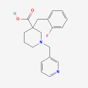 molecular formula C19H21FN2O2 B5360745 3-(2-fluorobenzyl)-1-(pyridin-3-ylmethyl)piperidine-3-carboxylic acid 