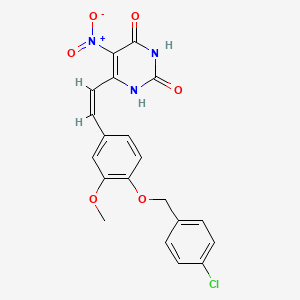 6-[(Z)-2-{4-[(4-chlorobenzyl)oxy]-3-methoxyphenyl}ethenyl]-5-nitropyrimidine-2,4(1H,3H)-dione