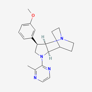 molecular formula C21H26N4O B5360787 (2R,3R,6R)-3-(3-methoxyphenyl)-5-(3-methylpyrazin-2-yl)-1,5-diazatricyclo[5.2.2.02,6]undecane 