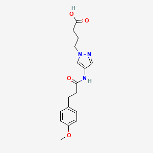 4-(4-{[3-(4-methoxyphenyl)propanoyl]amino}-1H-pyrazol-1-yl)butanoic acid