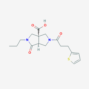 molecular formula C17H22N2O4S B5360832 (3aS,6aS)-6-oxo-5-propyl-2-(3-thiophen-2-ylpropanoyl)-1,3,4,6a-tetrahydropyrrolo[3,4-c]pyrrole-3a-carboxylic acid 