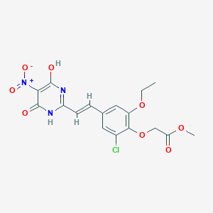 molecular formula C17H16ClN3O8 B5360834 methyl {2-chloro-6-ethoxy-4-[2-(4-hydroxy-5-nitro-6-oxo-1,6-dihydro-2-pyrimidinyl)vinyl]phenoxy}acetate 