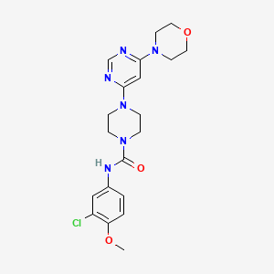 molecular formula C20H25ClN6O3 B5360853 N-(3-chloro-4-methoxyphenyl)-4-[6-(4-morpholinyl)-4-pyrimidinyl]-1-piperazinecarboxamide 