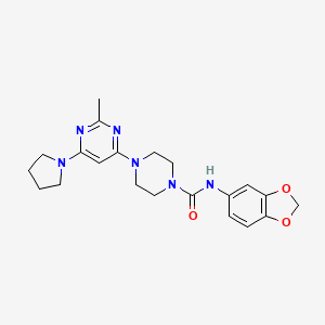 N-1,3-benzodioxol-5-yl-4-[2-methyl-6-(1-pyrrolidinyl)-4-pyrimidinyl]-1-piperazinecarboxamide