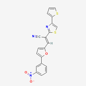 molecular formula C20H11N3O3S2 B5360865 3-[5-(3-nitrophenyl)-2-furyl]-2-[4-(2-thienyl)-1,3-thiazol-2-yl]acrylonitrile 